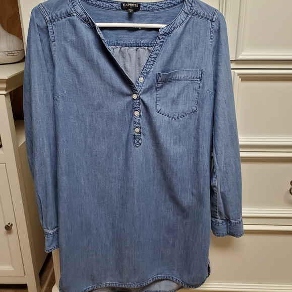 Express Small Denim Dress - Picture 4 of 5